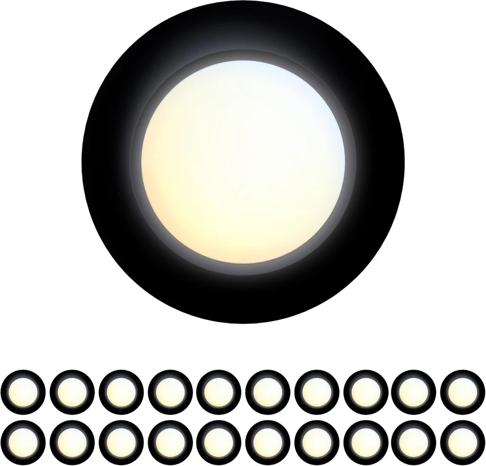 Versátiles luces de disco LED regulables de 4 pulgadas, 600 lúmenes, paquete de 20 para uso doméstico Foto 3 de 4