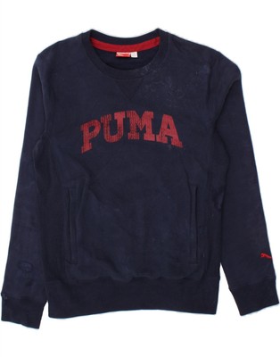 Puma Herren Graphic Sweatshirt Pullover Small Navy Blau Baumwolle BH05