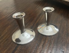 Contemporary Pair of Alvin Sterling Candle Sticks S268 Weighted & Reinforced