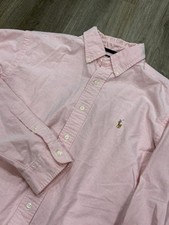 Ralph Lauren Long Sleeve Button Down Men s Size XL Flesh Pony Light Pink Solid