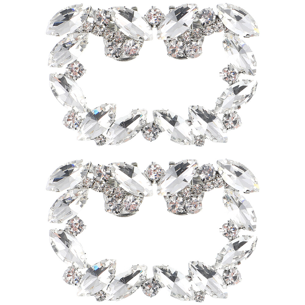 Square Crystal Shoe Clips for Wedding Brides DIY Shoe Buckles Fashion Accessory