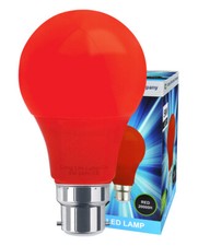5W LED RED GLS Light Bulb B22 Bayonet Very Bright Coloured A60