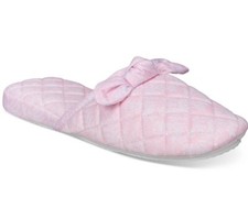 Charter Club Women's Gingham-Print Bow-Top Slippers, M 7-8