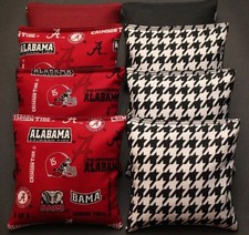 CORNHOLE BEAN BAGS made w University of ALABAMA CRIMSON TIDE FABRIC ACA Reg