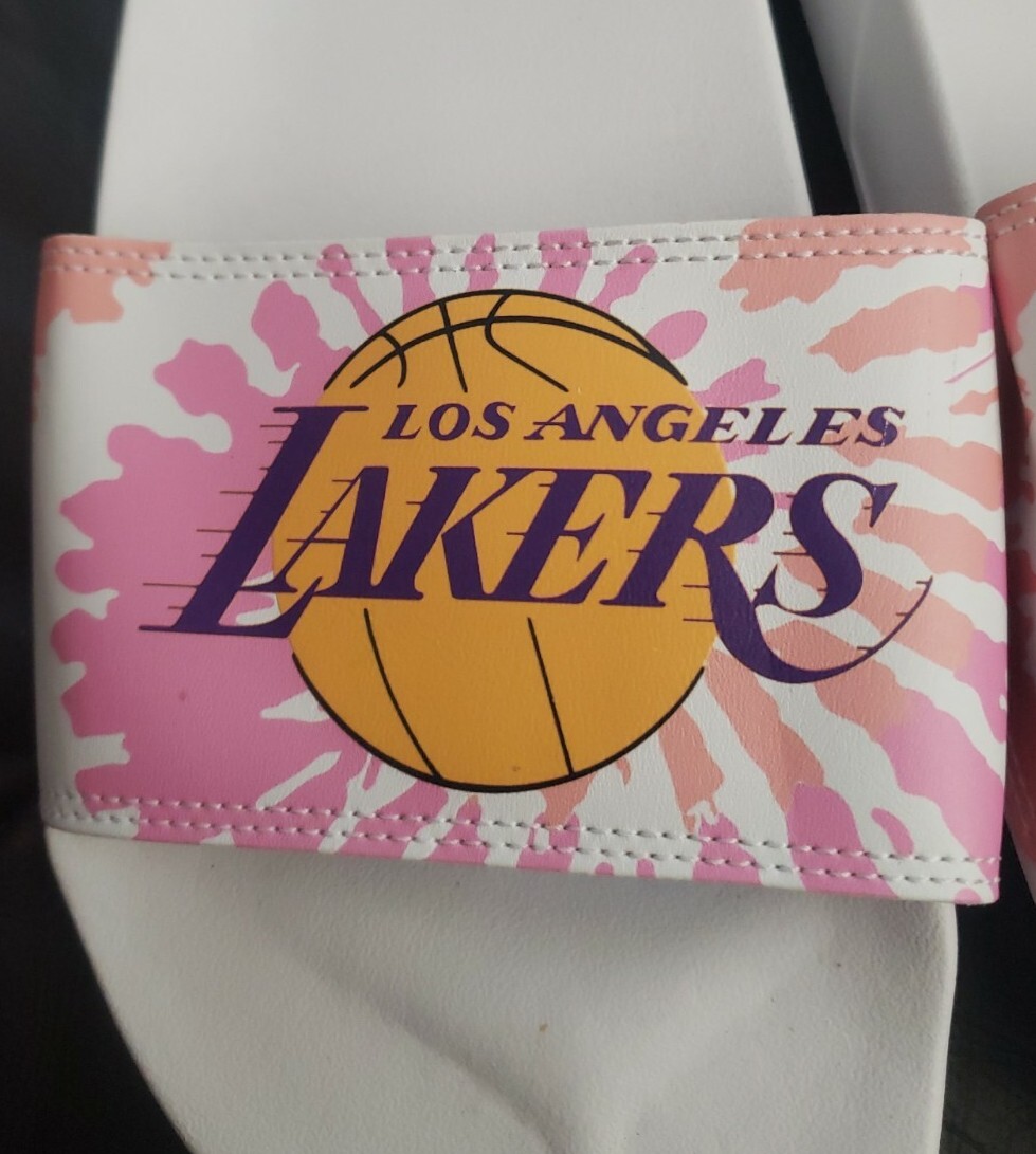 ISLIDE NBA Los Angeles LAKERS Team Logo Slides Sandals Men's 9/10