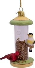 Kurt Adler Noble Gems Bird Feeder Glass Christmas Tree Ornament NBX0119