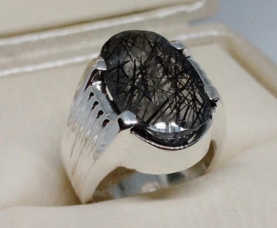 Natural Moonstone Ring Real Moh e Najaf Ring Muslim Men's Sterling Silver 925