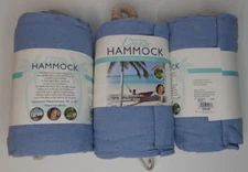 Lot of 3 Hammocks  Blue Cotton w/ Rope Indoor/Outdoor 78x39  280 lbs capacity