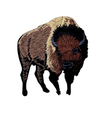 Iron on patch Brown Buffalo American Bison 2-3/4" H x 3" W FREE SHIPPING