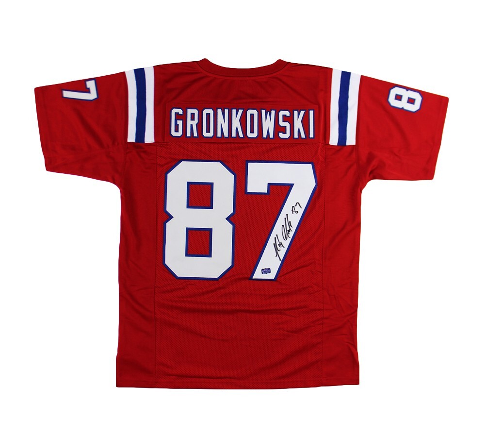 Rob Gronkowski Autographed Signed New England Patriots New England Custom Red Jersey 