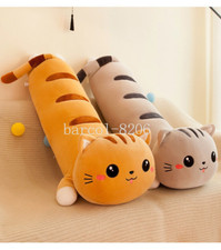 Lifelike Long Cat Plush Pillow Toy Stuffed Animals Soft Kids Gifts Home Sleeping