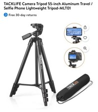TACKLIFE Lightweight Tripod, Aluminum Travel/Camera/Phone Tripod With Carry Bag