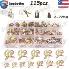 115x Hose Spring Clamps Fasteners Kit 6-22mm Fuel Water Line Pipe Air Tube Clips