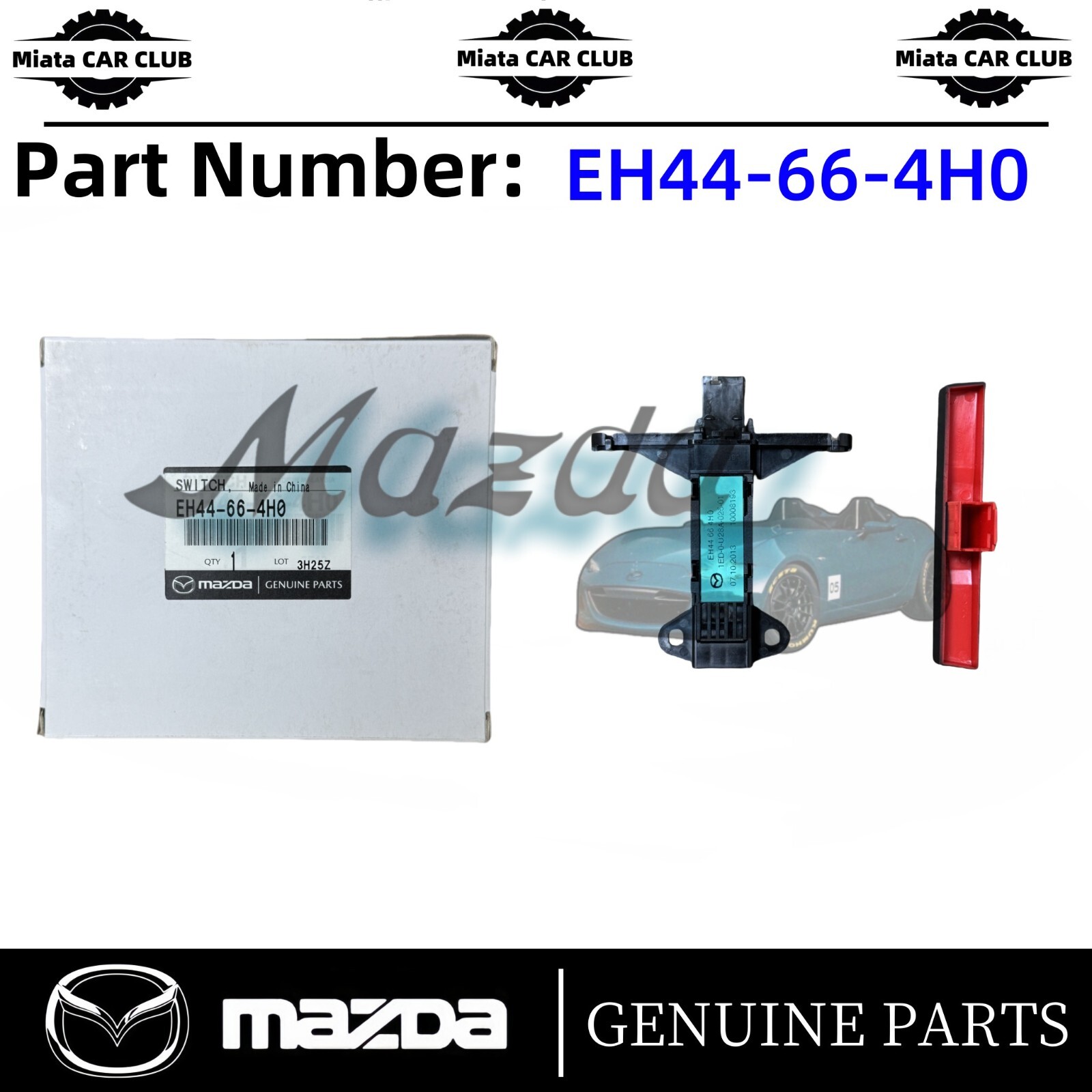 2009-2012 Mazda CX-7 OEM Hazard Warning Switch EH44-66-4H0