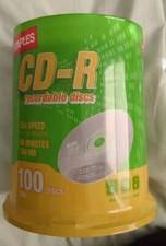 CD-R 80 Minute Recording Discs - Staples 700MB 52x Speed 100 Disc Pack Sealed