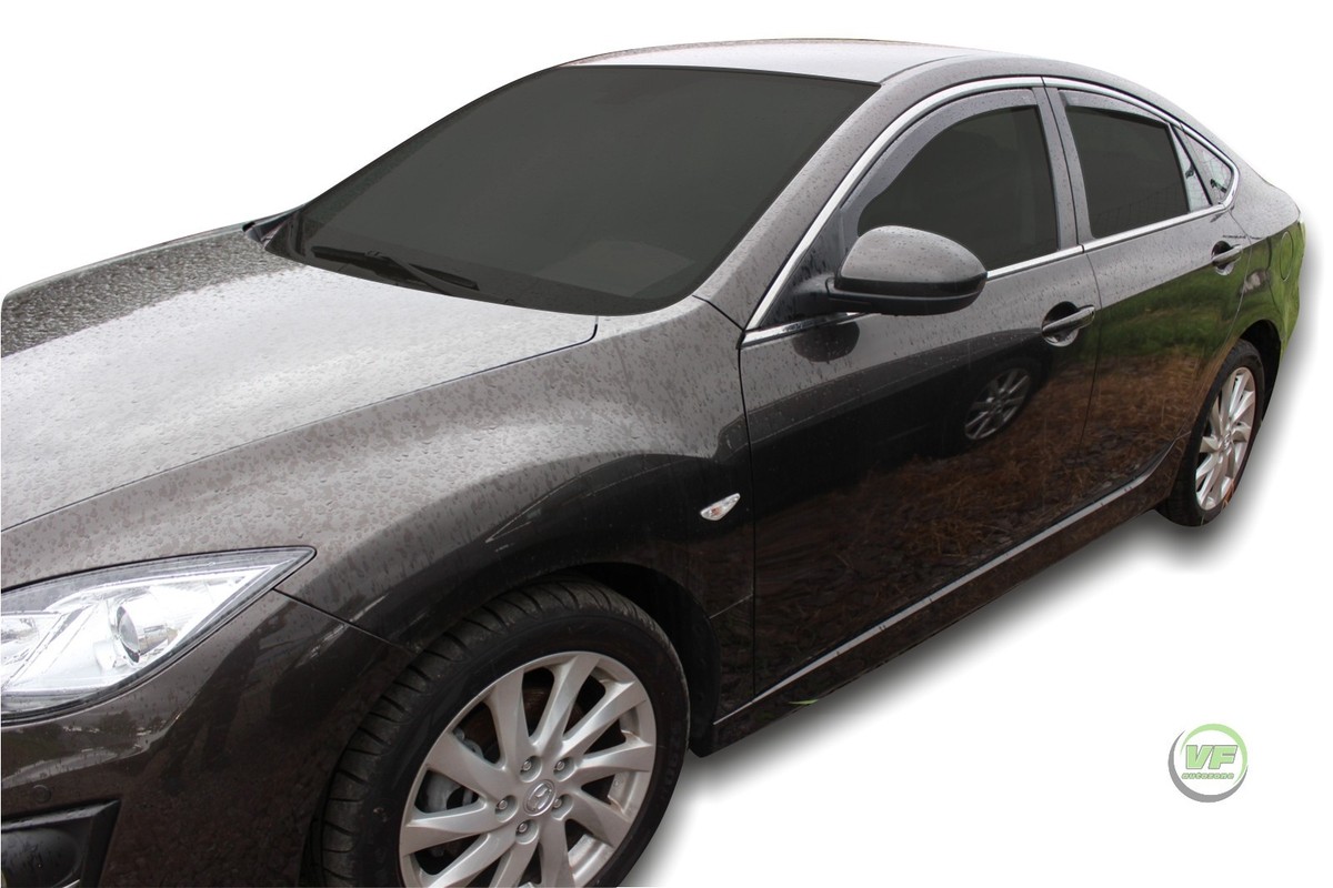 Déflecteurs D'air HEKO Pour Mazda 6 (GH) 5 Portes 2007-2013 - Lot 4 Pièces Noir, Neuf, Fabriqué Pologne