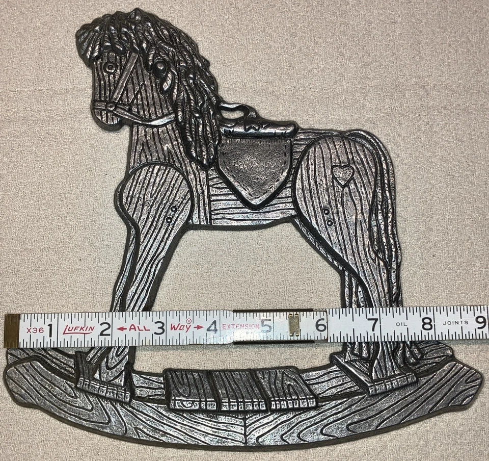 Настенная табличка-качалка лошадь украшение ручной работы металл 8,5 дюйма x 9 дюймов праздничная - Изображение 4 из 4
