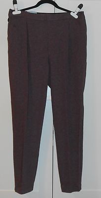 WOMEN'S OLD NAVY BURGUNDY HERRINGBONE HIGH RISE PANTS SIZE LARGE TALL 