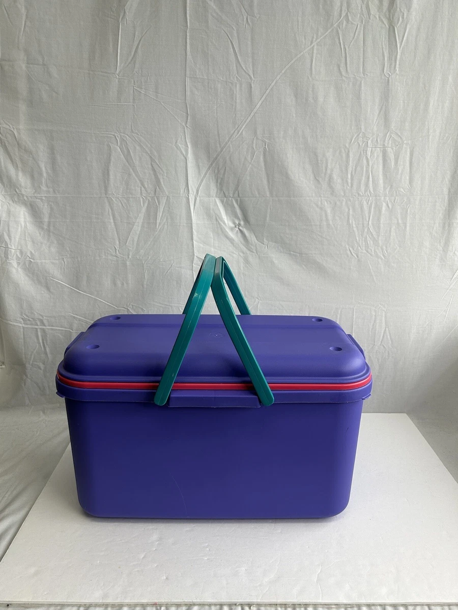 Vtg 90s Eagle Craftstor Sewing Storage Organizer Tote Bin Teal