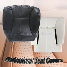 2Pcs For 1999-2002 Dodge Ram Driver Bottom Seat Cover Dark Gray & Foam Cushion