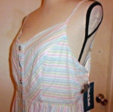 ModCloth Pastel Striped Button Down Spaghetti Strap Dress Sizes S, M or L C64