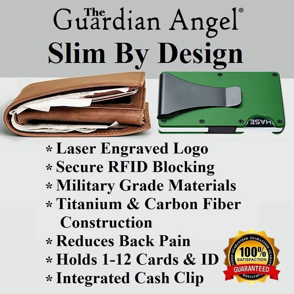 Cartera Miami Hurricanes Grabada Titanio Fibra de Carbono Verde Bloqueo RFID D7 Foto 3 de 4