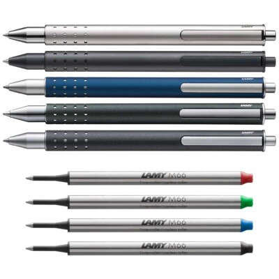LAMY Tintenroller swift 330 silber schwarz blau grün | Ersatzmine [wählbar]