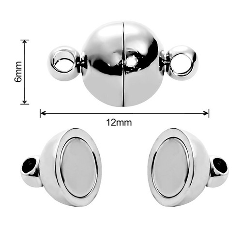20pcs Round Strong Magnetic Clasps for Bracelet Necklace Jewelry Making findings - Picture 12 of 14