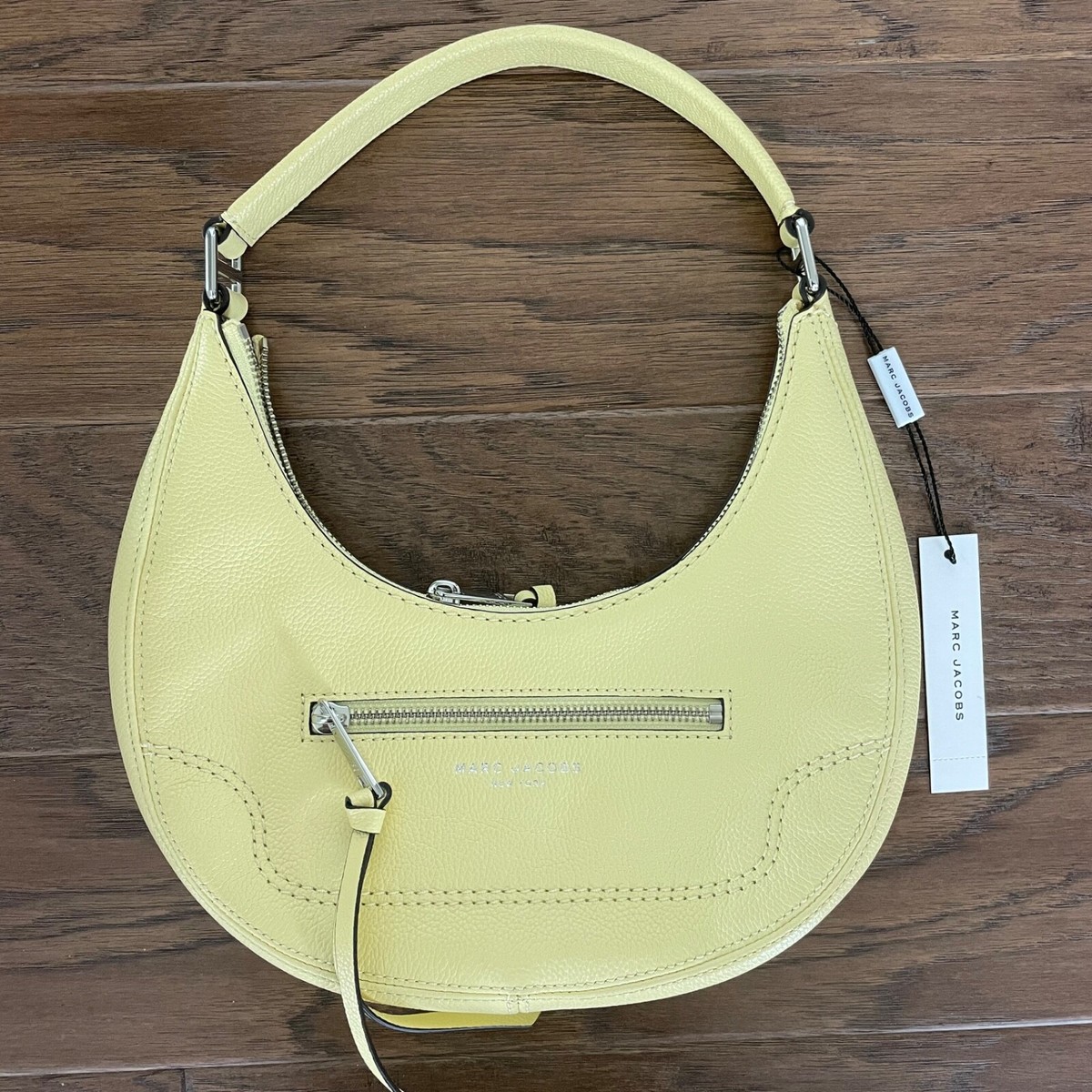 Marc Jacobs Small Crescent Shoulder Bag Leather Yellow Color