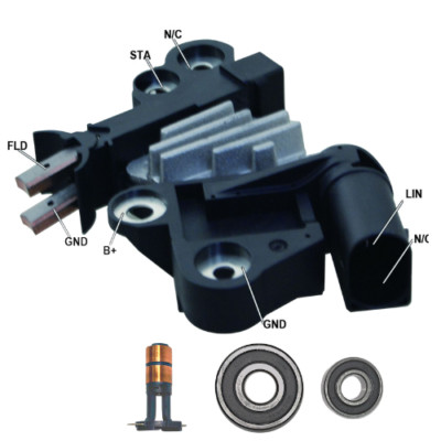 For New Alternator kit 6 Mercedes-Benz Regulator Brushes Bearings Slip Ring