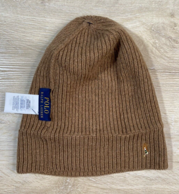 ☆POLO RALPH LAUREN☆ Signature Pony Wool Blend Beanie Brown POLO RALPH LAUREN Men's Signature Pony Wool-Blend Beanie