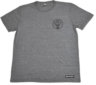 Jägermeister USA graues T-shirt Größe M, L, XL oder XXL Hirsch Rudi 2 Logos grau