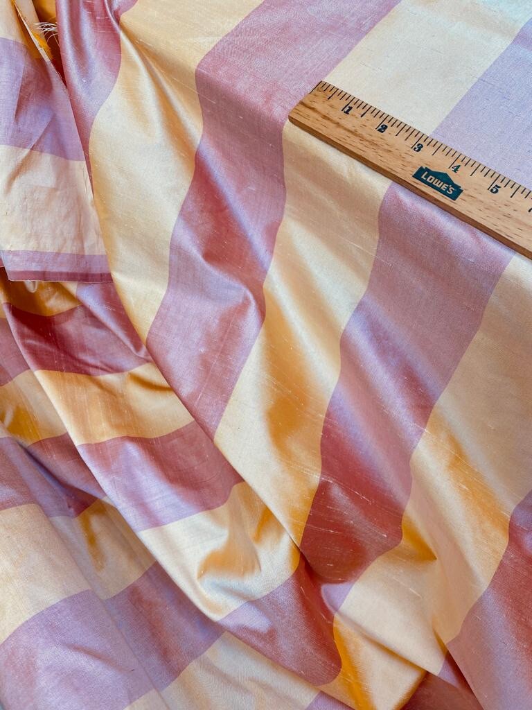 Robert Allen Silk Dupioni Stripe Fabric Drapery Pillows Upholstery 12