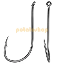 60/120pcs Octopus Fishing Hooks Circle Hooks High Carbon Steel Black Saltwater