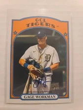 2021 Heritage Minors Real One Autograph Gage Workman #ROA-GW Auto GCL Tigers