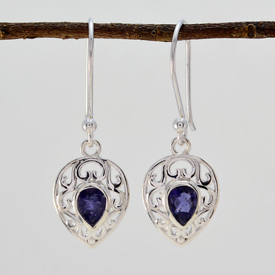 fine-looking Iolite 925 Sterling Silver Blue genuine gemstone US gift