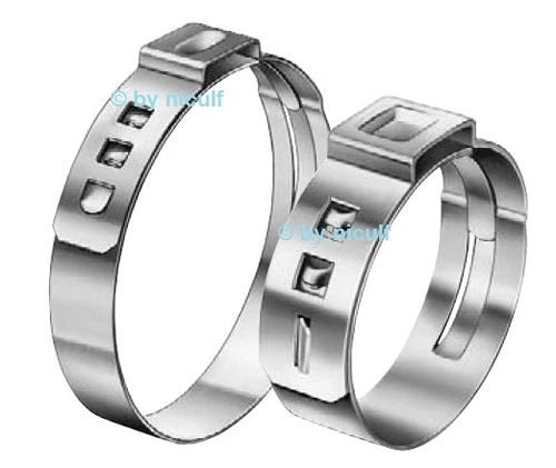 5 Stepless 1-Ear Clamps Clamps from 16.0 - 48.3mm Stainless Steel Genuine Oetiker