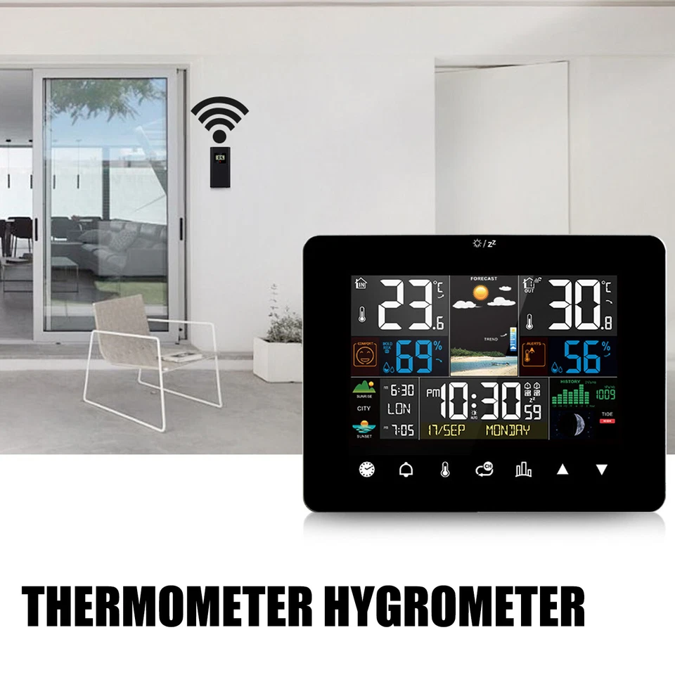 Weather Station Wireless Indoor Outdoor Weather Forecast Thermometer Hygrometer - Image 3 of 4