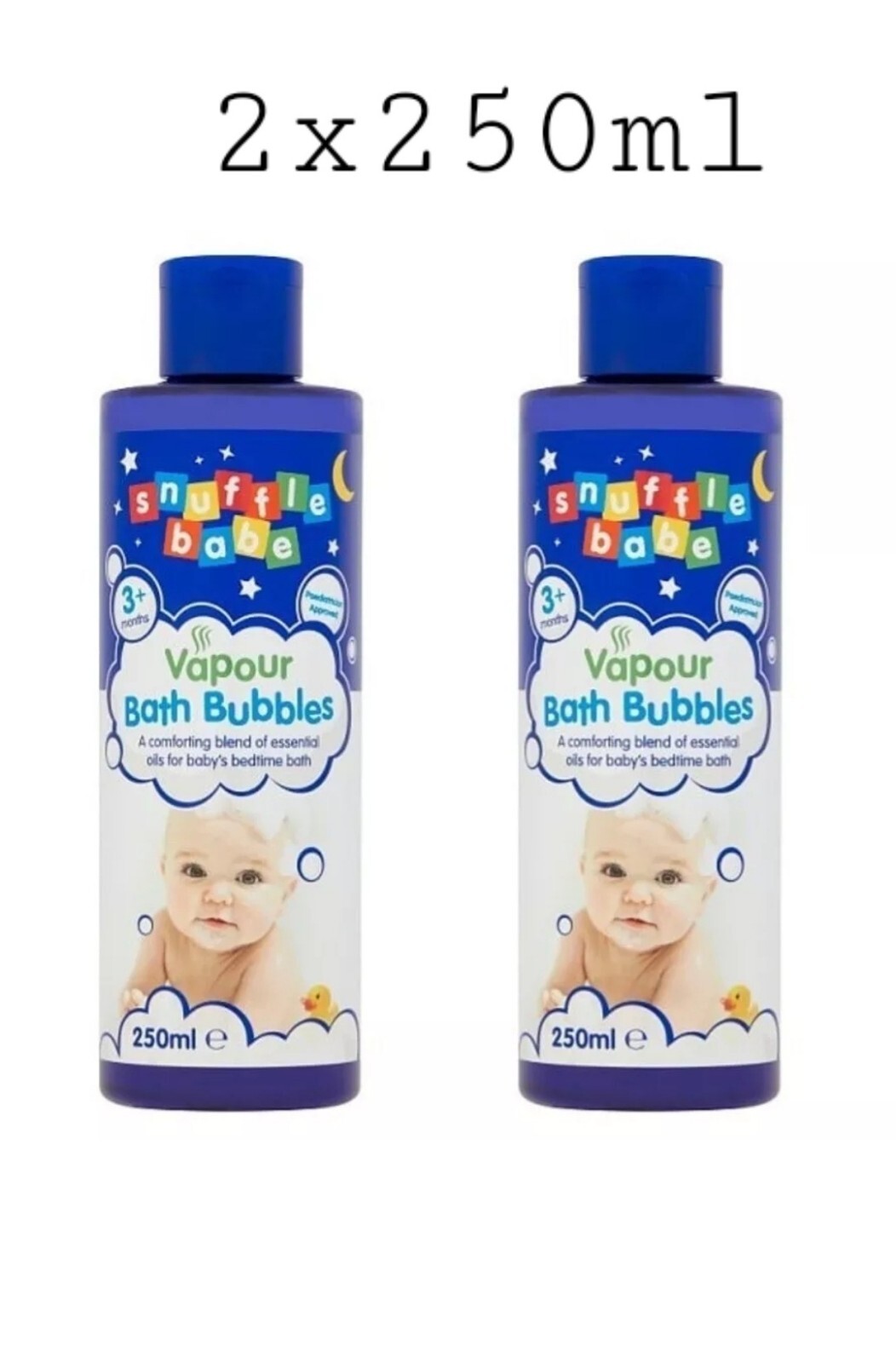 Snufflebabe Vapour Bath Bubbles A Comforting Blend Of Essential Oils 2 x 250ml