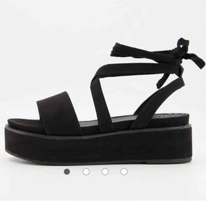 clear strappy block heels