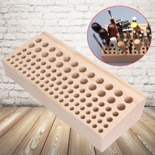 98 Slots Leather DIY Craft Wood Tool Wooden Rack Stamp Holder Organizer US STOCK