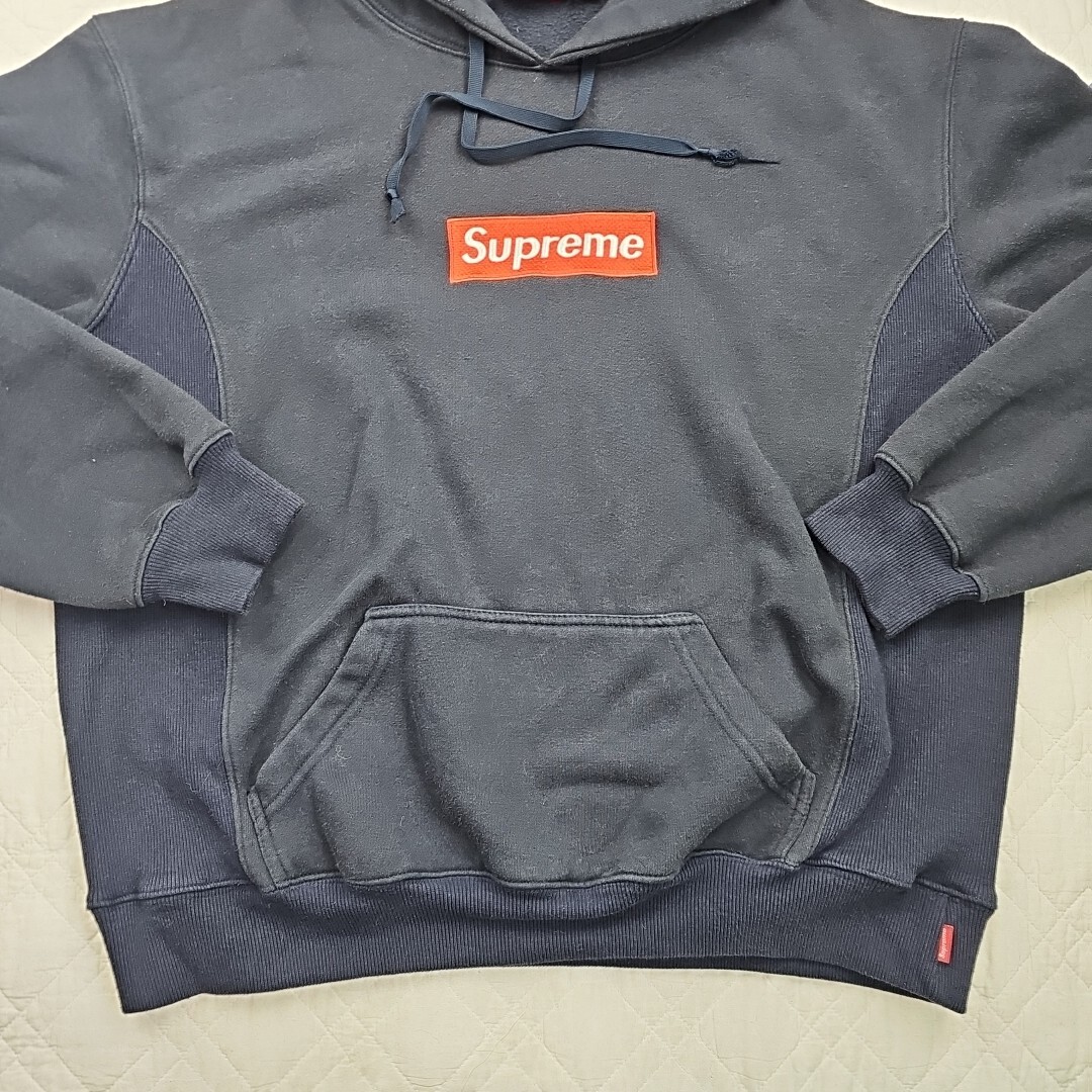 Supreme Box Logo Hoodie Navy With Red Logo Size XL Red Pullover