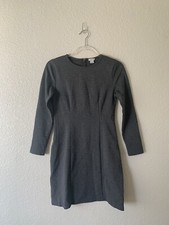 J.Crew Factory Women’s Long Sleeve Gray Knit Ponte Sheath Dress Sizs 2