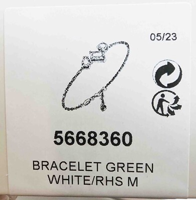 New 100% SWAROVSKI Rhodium Green Crystal Mesmera Chain