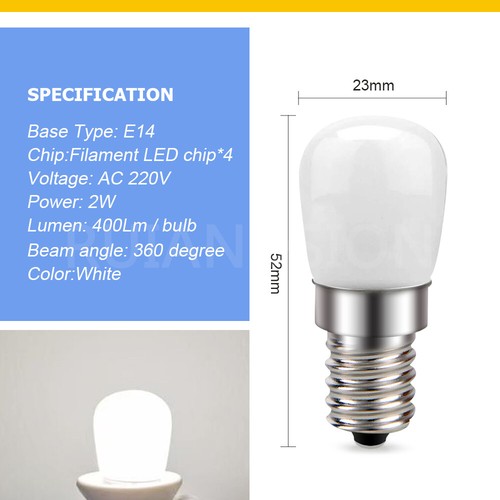 Ruiandsion E14 LED Ampoule Réfrigérateur Lumière Lampe De Table 220V Blanc/Chaud - Picture 2 of 9