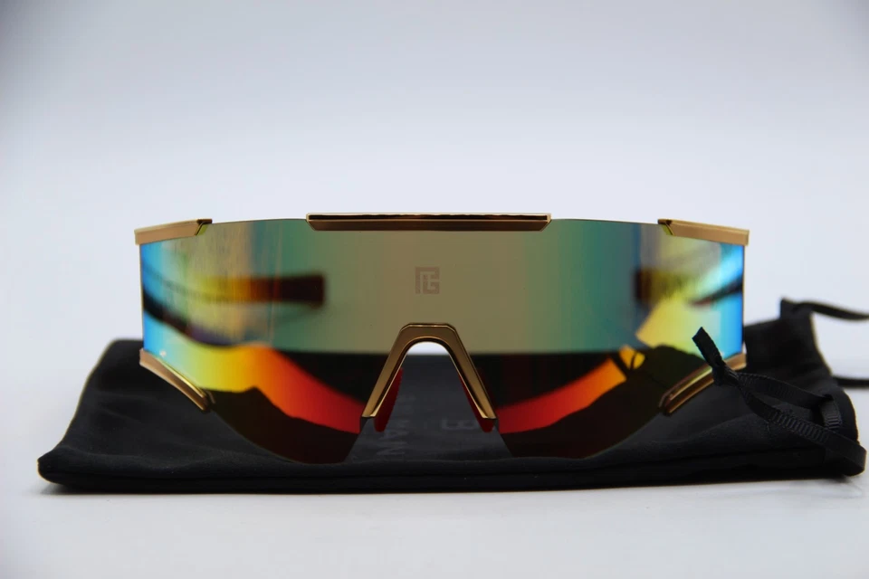 NUEVAS GAFAS DE SOL BALMAIN PARIS FLECHE BPS-138C-141 DORADAS ROJAS AUTÉNTICAS 141-118 Foto 2 de 4