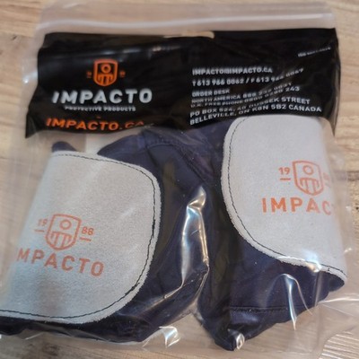 Karton mit 12 x Paar Impacto Arbeitshandschuhen blau, grau, fingerlos, Gr. 8 Medium