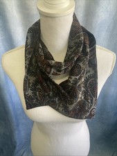 Vintage 70s Paisley Woven Scarf Unisex 6x48  Double Thick Wool Blend Bohemian