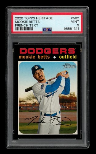 2020 Topps Heritage: #502 Mookie Betts French Text PSA 9 MINT