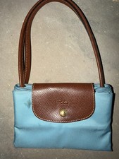 Longchamp Blue & Brown Medium Folding Tote Sn...